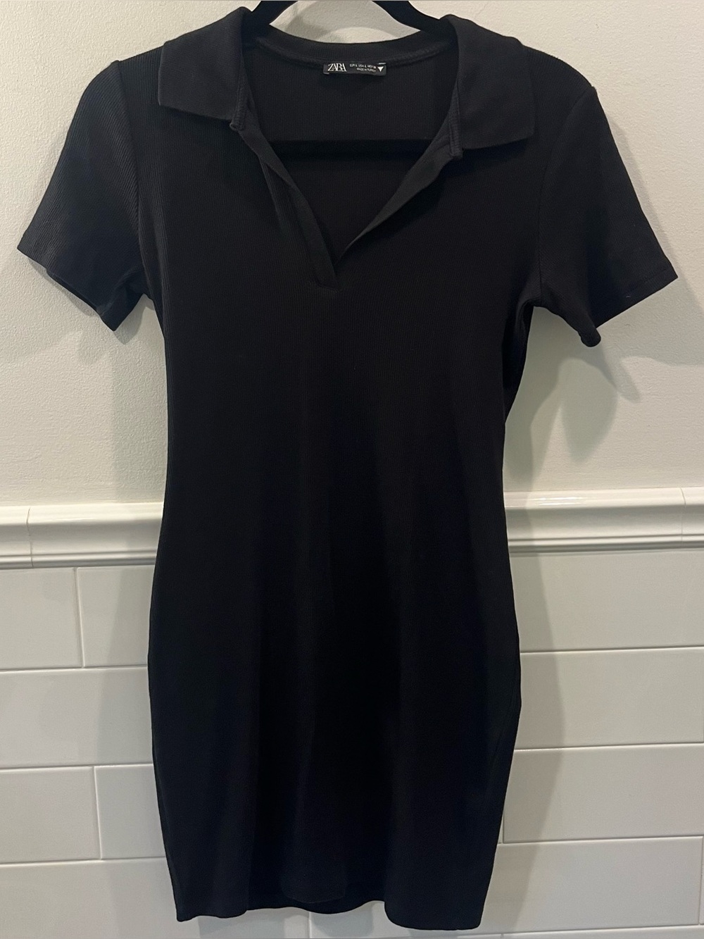 Zara Black Polo Body-con Mini Dress